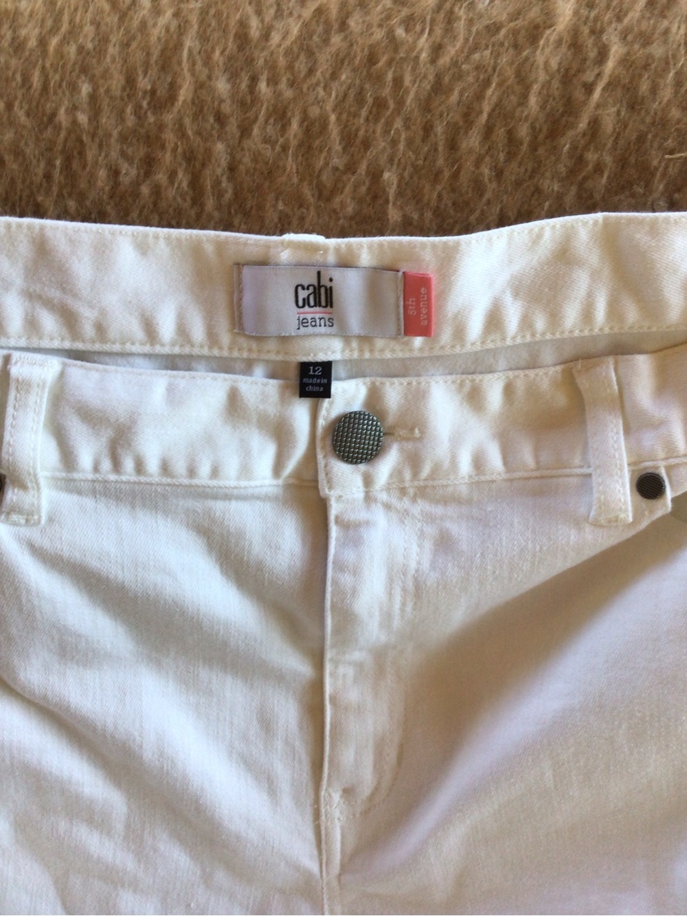 CAbi White 5th Avenue Jeans, SZ 12